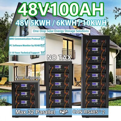 5KW 10KW Solar Energy Storage Lithium Ion Phosphate  Battery Pack 12V 48V 100Ah LiFePO4 Pack Battery