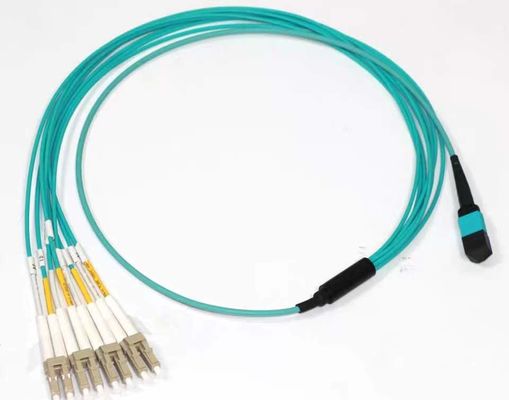 OM4 Type MMF-MPO-LC 12 Fiber core female-Female Connector Type B polarity  Harness Mpo Patch Cord Cable