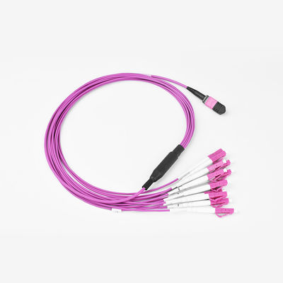 OM4 Type MMF-MPO-LC 12 Fiber core female-Female Connector Type B polarity  Harness Mpo Patch Cord Cable