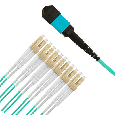 OM4 Type MMF-MPO-LC 12 Fiber core female-Female Connector Type B polarity  Harness Mpo Patch Cord Cable