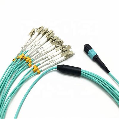 OM4 Type MMF-MPO-LC 12 Fiber core female-Female Connector Type B polarity  Harness Mpo Patch Cord Cable