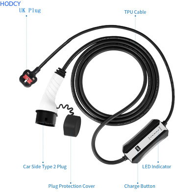 TUV EV Charging Point Portable Electric Vehicle Charger With 3 Pin CEE Plug